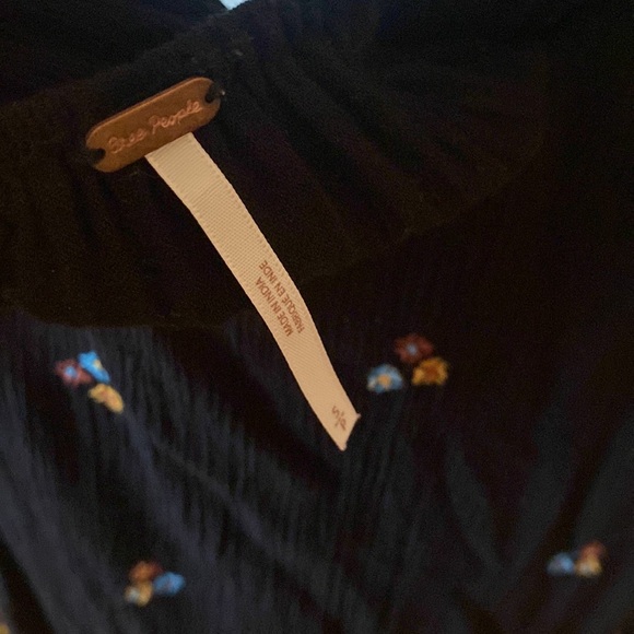 Free People Embroidered Black Dress Small - Picture 6 of 6